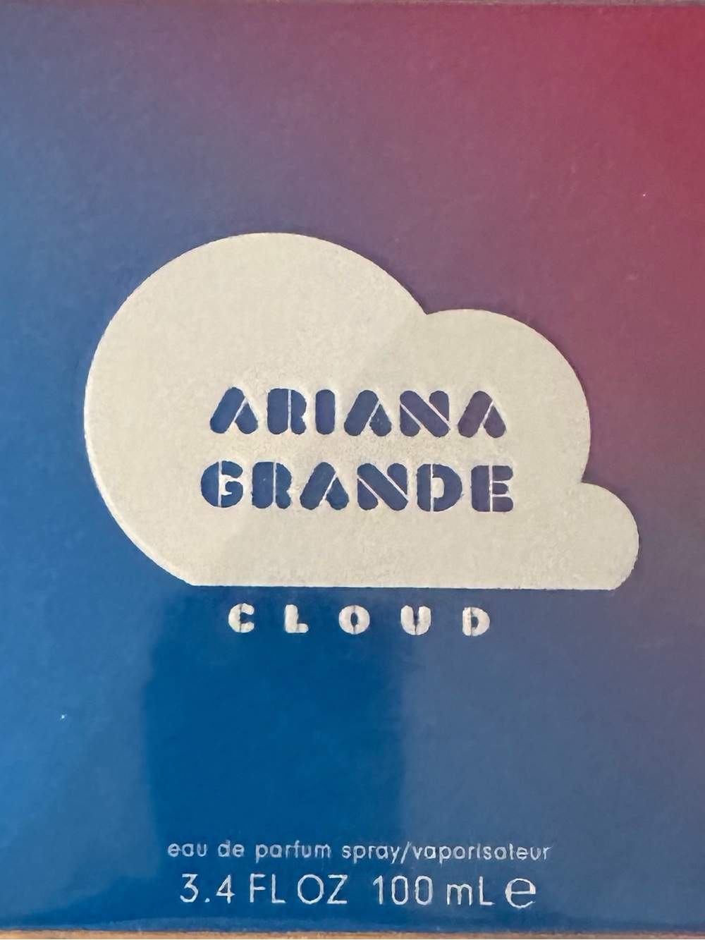Ariana Grande Blue Packaging with Silver Accents